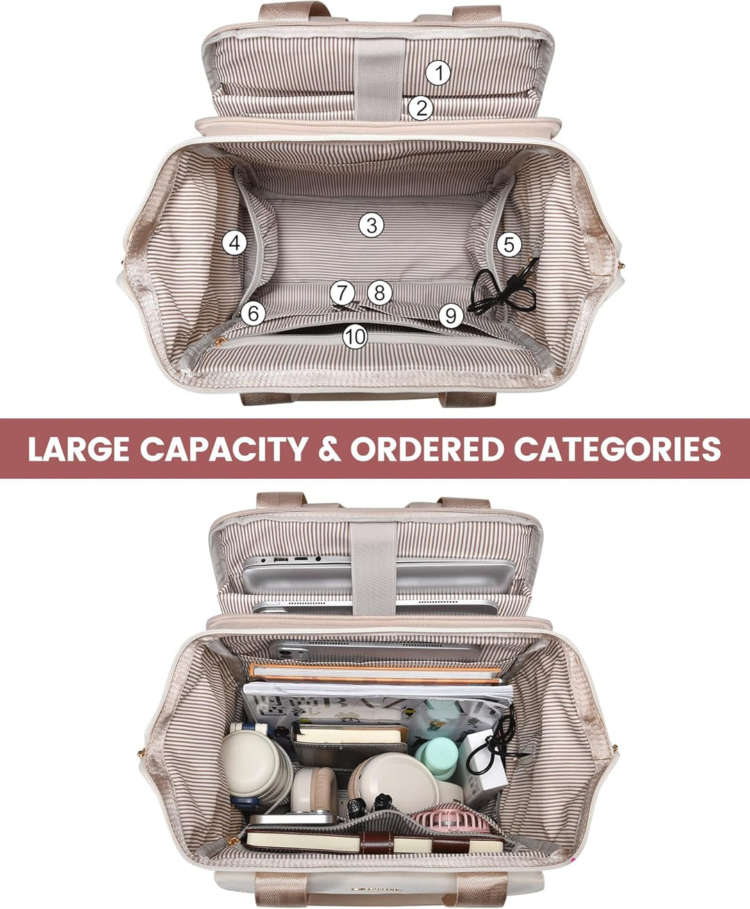 LOVEVOOK Mochila para laptop para mujer, mochila de trabajo convert...