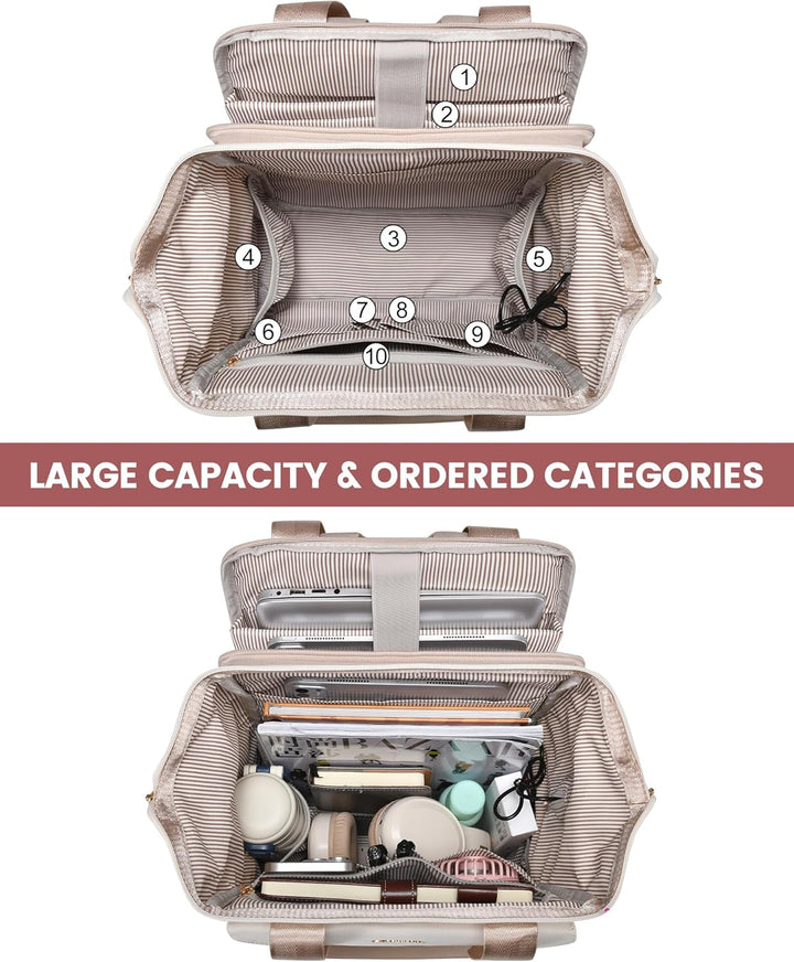 LOVEVOOK Mochila para laptop para mujer, mochila de trabajo convert...