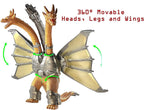 TwCare Godzilla vs. Mecha King Ghidorah, serie de películas 2021 Articulaciones móviles Rey de los monstruos Figuras de acción regalo de cumpleaños para niños, bolsa de transporte