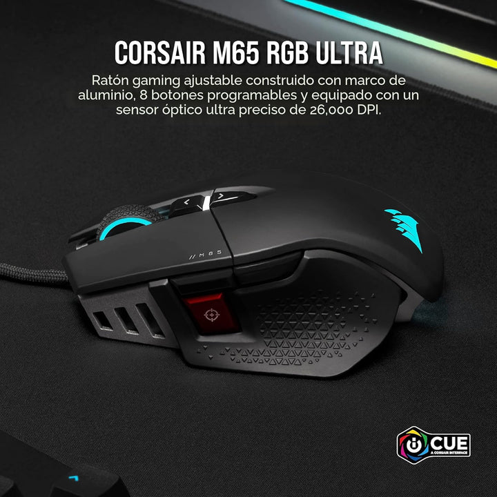 Corsair M65 RGB Ultra Tunable FPS Gaming Mouse Marksman Sensor ópti...