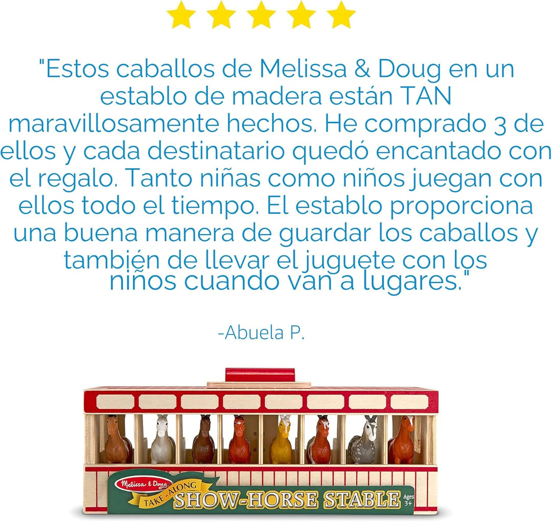Establo de madera de juguete con 8 caballos, de Melissa &amp; Doug