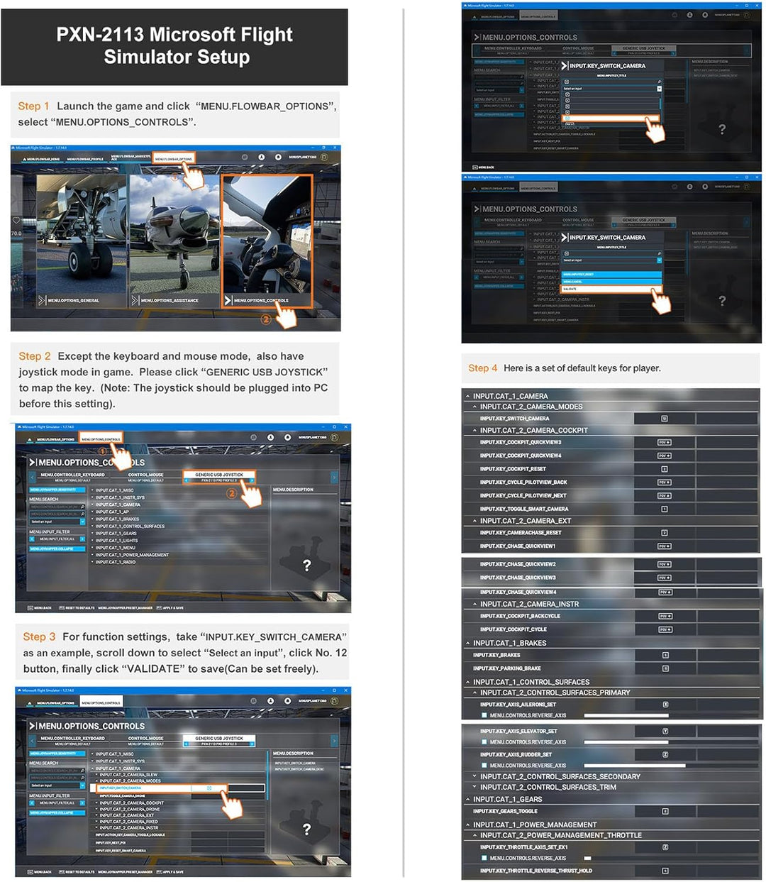 PXN 2113 - Palanca de mando para PC simulador de vuelo