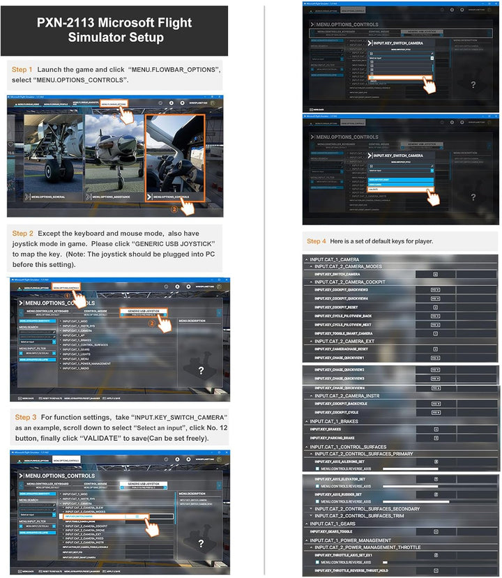 PXN 2113 - Palanca de mando para PC simulador de vuelo