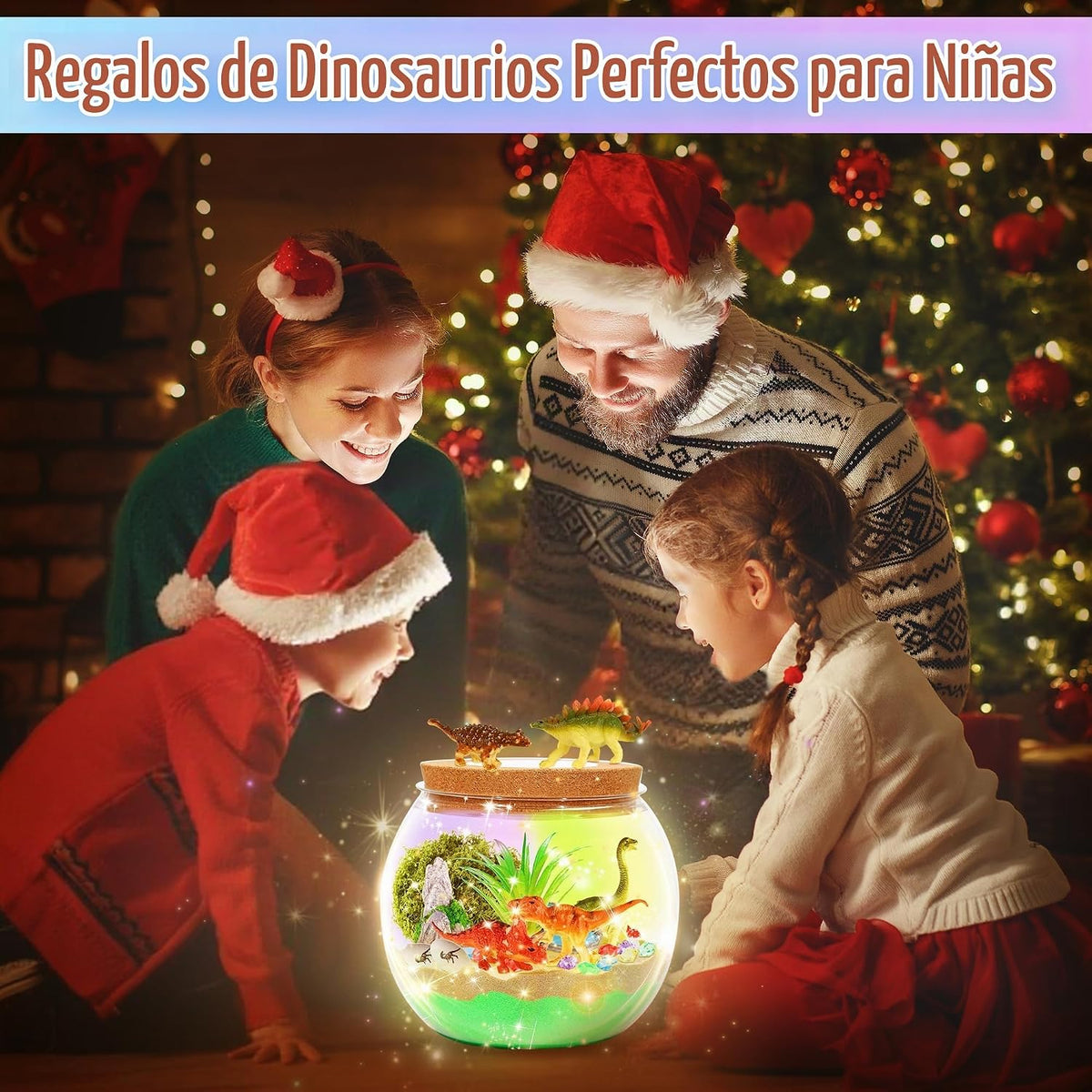 Kit de terrario de dinosaurio para niños, juguetes de actividades de dinosaurios para niños, regalos de cumpleaños para niños de 4 a 12 años