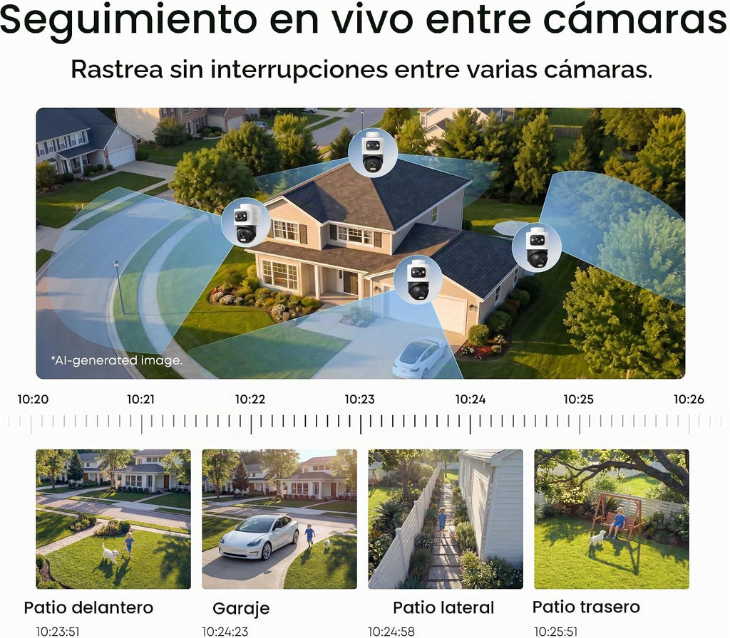 eufy Security Sistema NVR E50,Kit de 4 cámaras,4K de doble lente Bullet-PTZ