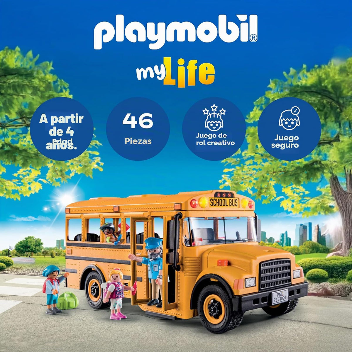 Playmobil Autobús escolar con accesorios y 4 figuras