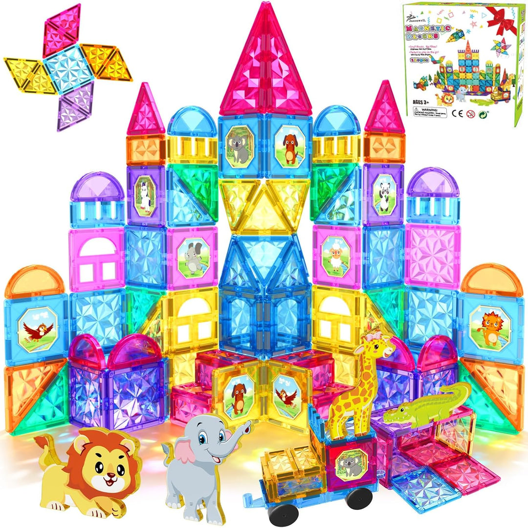 Jasonwell - Azulejos magnéticos para niños, bloques magnéticos de 1...