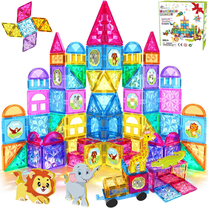 Jasonwell - Azulejos magnéticos para niños, bloques magnéticos de 1...