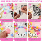 Bandera de fiesta Kpop Decoración Cantante popular Pulsera de la amistad gigante DIY Guirnalda DIY Bandera con letras Bola Kit de banner de Navidad Cumpleaños Personalizable Decoración para fiesta Boda (Arcoíris)