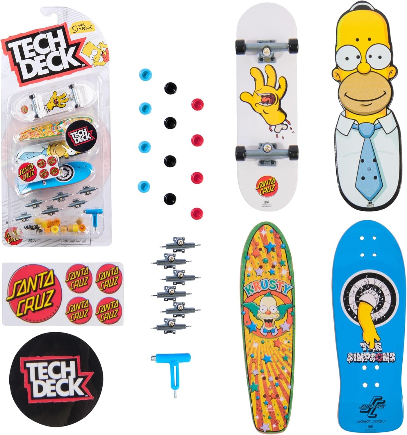 TECH DECK Ultra DLX - Juego de 4 patinetas Simpsons mini