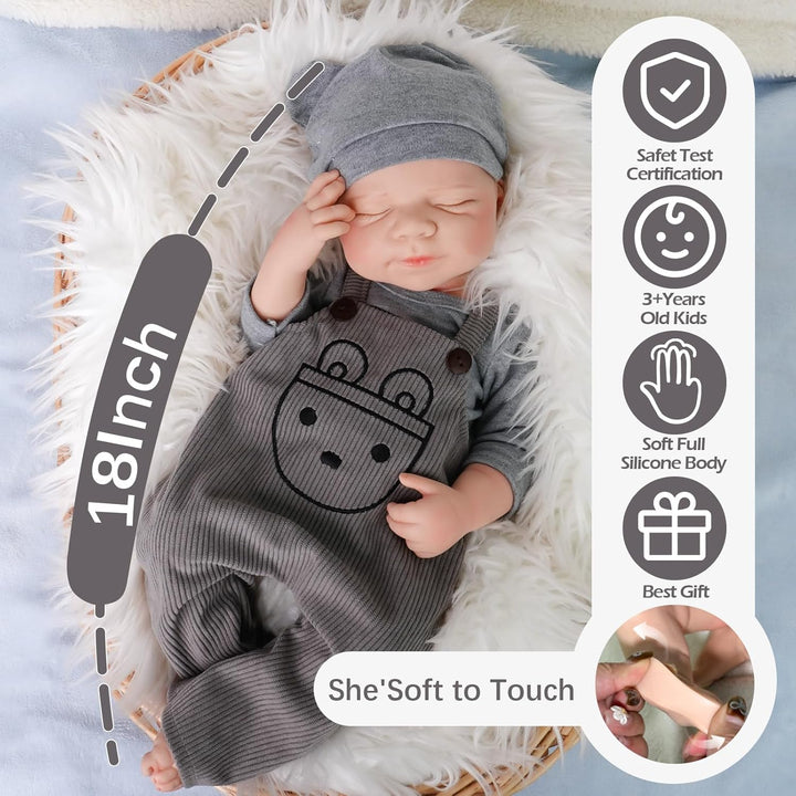 Muñecas de Bebé Reborn Realistas Niño - Muñeca de Bebé de 18 Pulgad...
