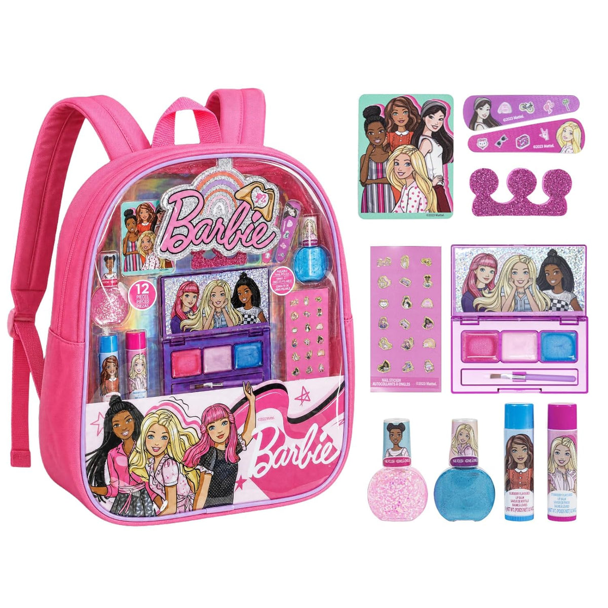 Barbie Mochila de Maquillaje Set con Cosméticos y Accesorios