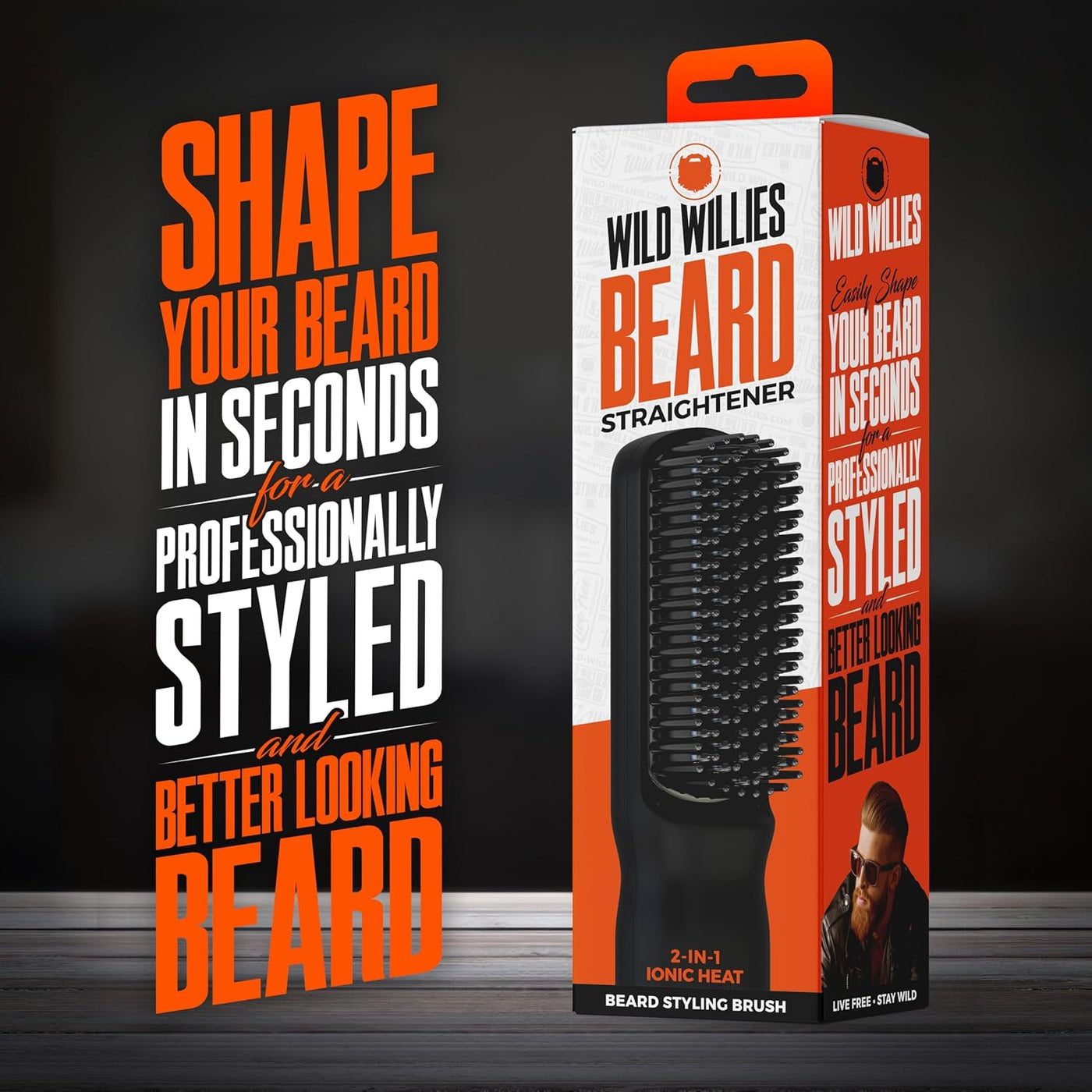 Wild Willies Alisador de barba para hombres \u2013 3 ajustes de tem...