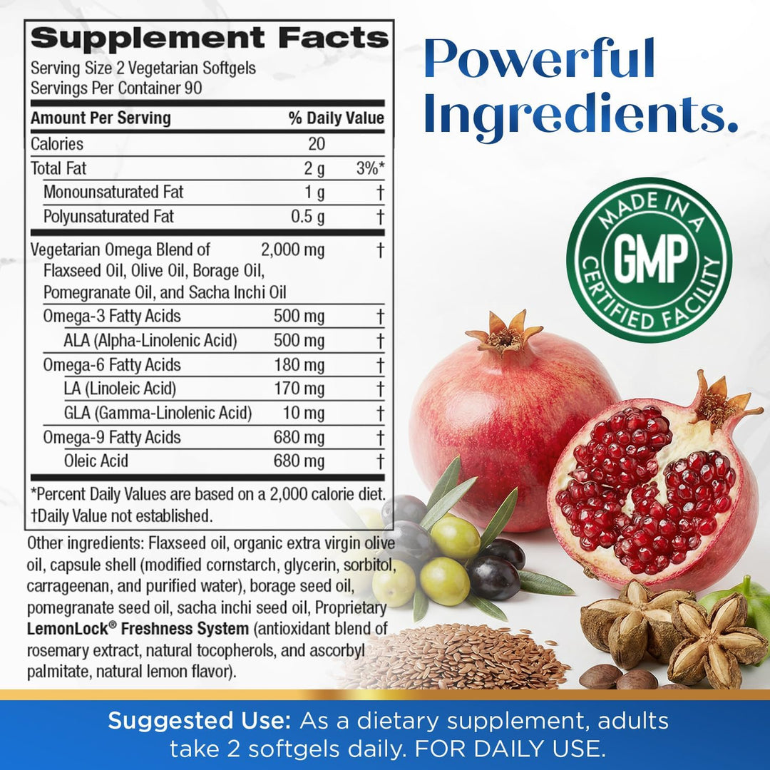 Purity Products Fórmula vegana Omega 3 6 9 - Complejo de ácidos gra...