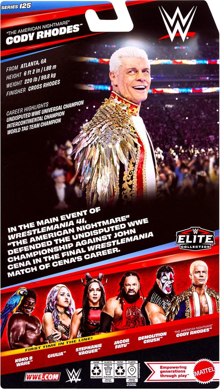 Mattel WWE Elite - Figura de acción y accesorios, serie #125, Cody...