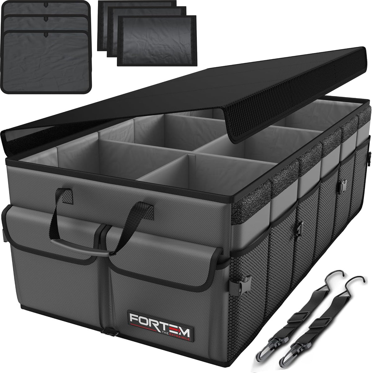 FORTEM Organizador de maletero - Organizador plegable para coche y