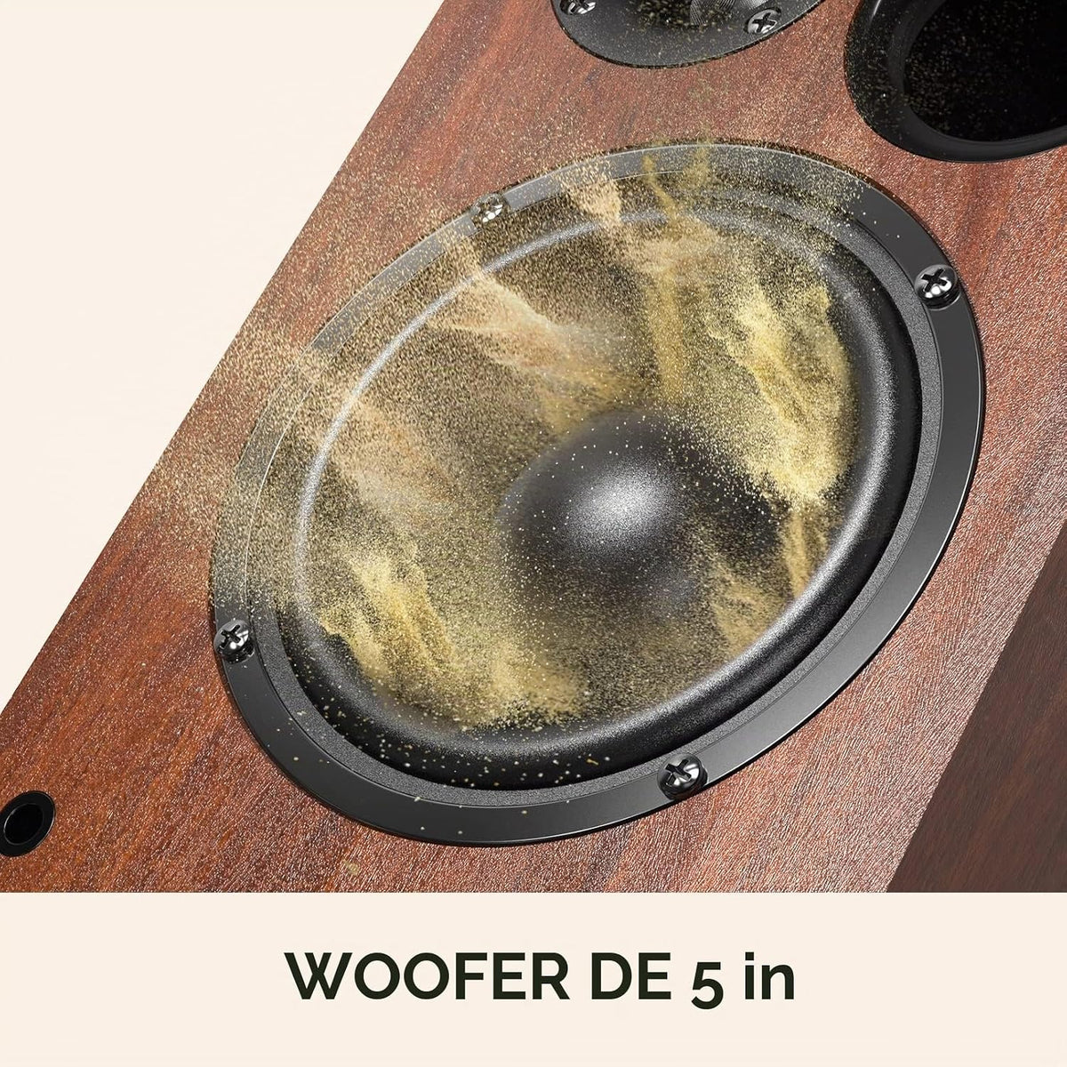 Saiyin – Altavoces Bluetooth para estantería de libros, bocina de monitor de estudio con woofer de 5.2 pulgadas, tweeter de cuerno y entradas ópticas RCA, salida de línea de subwoofer para tocadiscos.