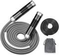 Redify Cuerda de saltar con peso para entrenamiento físico (1 libra), rodamiento de bolas sin enredos, cuerda de saltar de velocidad rápida para boxeo MMA, pérdida de peso, mango de aluminio, longitud