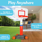 Fisher-Price™ Grow-to-Pro - Aro de baloncesto para niños pequeños y niños, altura ajustable, juego para interiores y exteriores, con pelota, 18 meses a 5 años