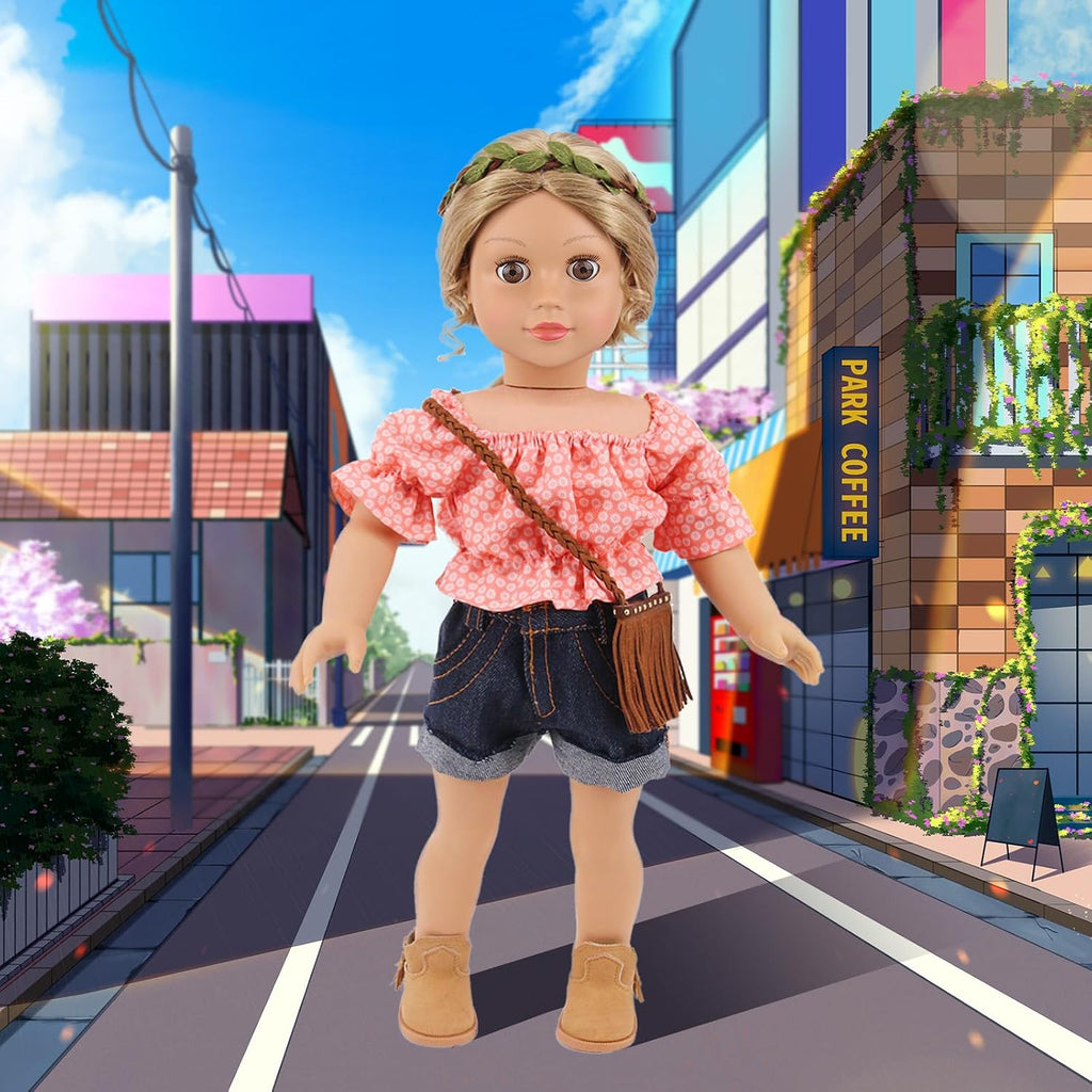 K.T. Fancy American - Juego de 10 accesorios de ropa para muñecas de 18 pulgadas