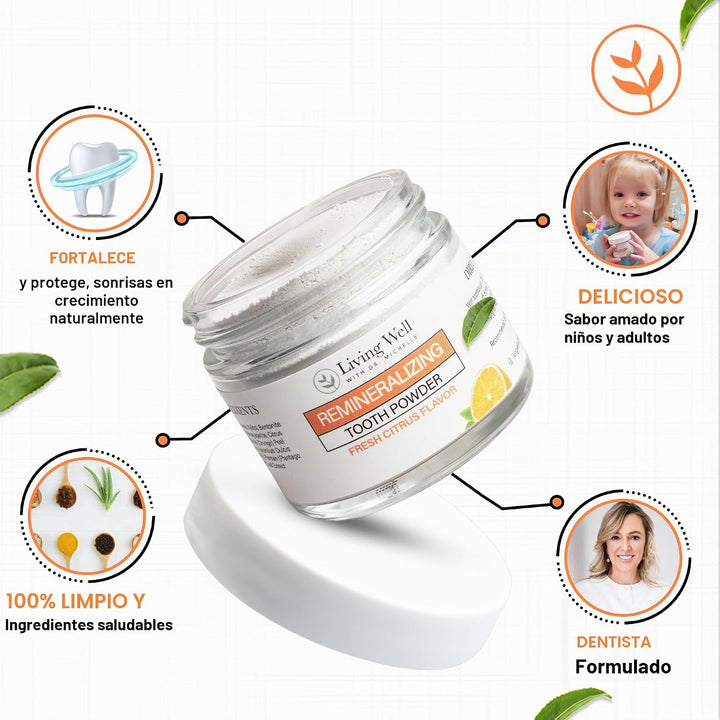 Living Well with Dr. Michelle Polvo de dientes remineralizante de c...