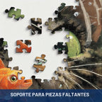Rompecabezas de 1000 piezas de peces de gato curioso para adultos, desafiante y divertido arte de peces aterrorizados, acabado mate premium, 27.56 x 19.68 pulgadas, perfecto para noches de juego