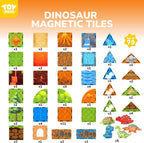 TOY Life - Azulejos magnéticos de dinosaurio, juego STEM de lava de 79 piezas, 79 pcs Lava Dinosaur