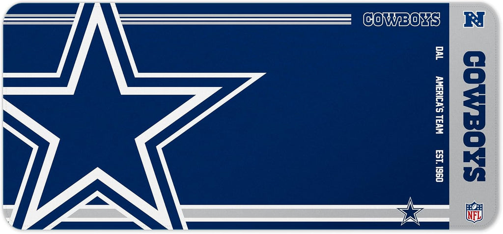 SOAR Alfombrilla para mouse de escritorio de oficina en casa con logotipo primario establecido oficial de la NFL, 35 x 16 pulgadas (Dallas Cowboys)