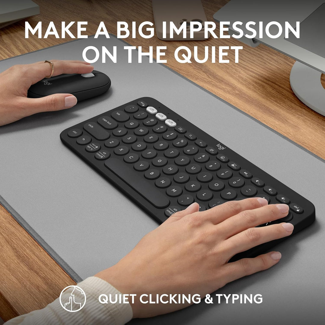 Logitech Pebble 2 Combo, teclado inalámbrico y mouse, silencioso y...