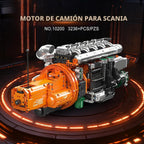 Mould King 10200 Kit de Modelo de Motor V8 para Camión, Kit MOC de Modelo de Motor con Transmisión, Kit de Construcción de Modelo de Ingeniería con Batería 3236 PCS