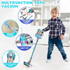 4-en-1 Kids Toy Vacuum Cleaner para Pretend Play (Cyan)