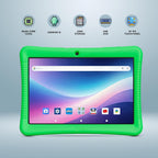 Contixo Paquete de tableta Android Kids de 10 pulgadas, 32 GB, con aplicaciones educativas épicas y Lingokids, controles parentales, funda a prueba de niños con soporte y lápiz capacitivo, auriculares y bolsa de funda, color verde