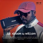 LG xboom Bounce by will.i.am, altavoz Bluetooth portátil para deportes y atletas, hasta 30 horas de reproducción, IP67 resistente al polvo y al agua. Perfecto para baloncesto