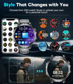 LIGE Relojes inteligentes militares para hombres (2 bandas), pantalla