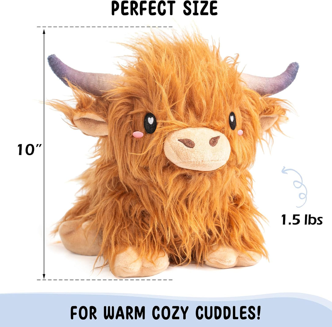 Happy Fuel Highland Cow - Almohadilla térmica sin perfume de 1.5 li...
