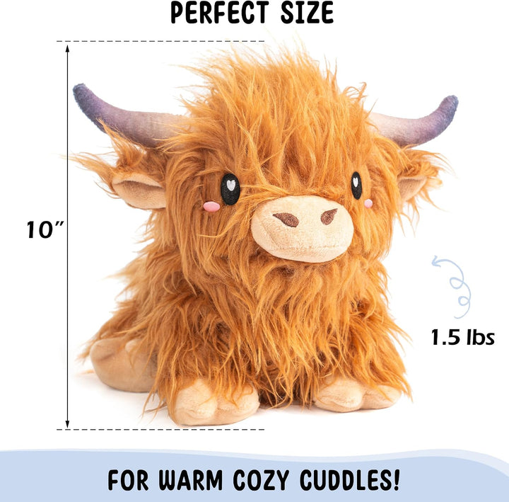 Happy Fuel Highland Cow - Almohadilla térmica sin perfume de 1.5 li...