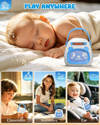 Reproductor de música portátil para niños pequeños, historias precargadas canciones de cuna y ruido blanco, mini reproductor MP3 para niños pequeños con altavoz Bluetooth, máquina de sonido de