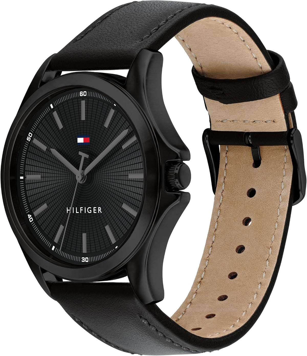 Tommy Hilfiger Hombre Reloj de cuarzo de 3 manecillas – Caja de 42mm, correa de cuero, 3 ATM de resistencia al agua, reloj moderno para uso diario, regalo para él
