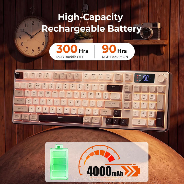 Redragon Teclado inalámbrico para juegos, teclado de computadora RG...