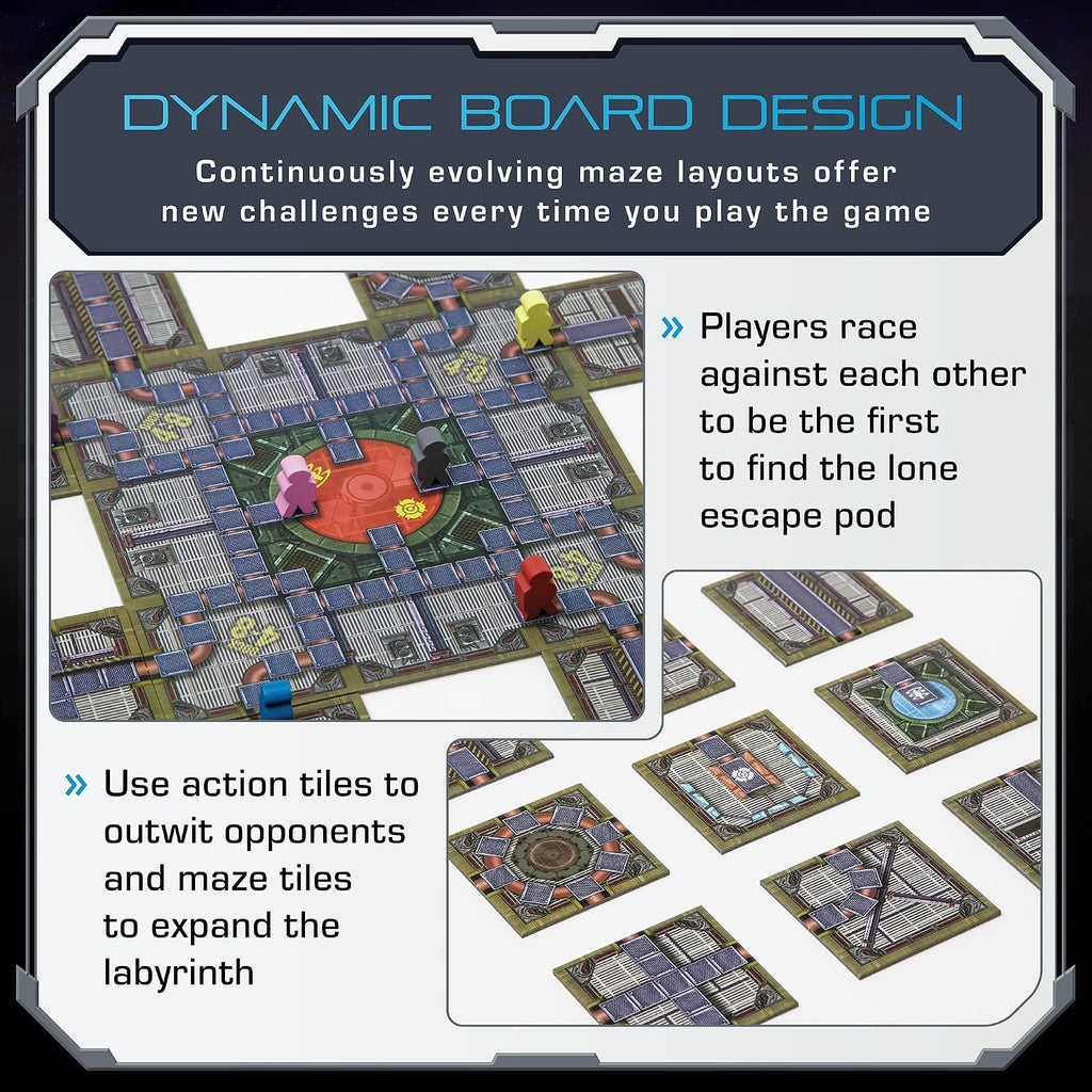 Juego de mesa sin escape, juego de mesa de estrategia para adultos, familia, fiesta, juego de laberinto de traidor de sabotaje espacial estratégico único con azulejos, diversión para niños, adolescentes, adultos, de 2 a 8 jugadores