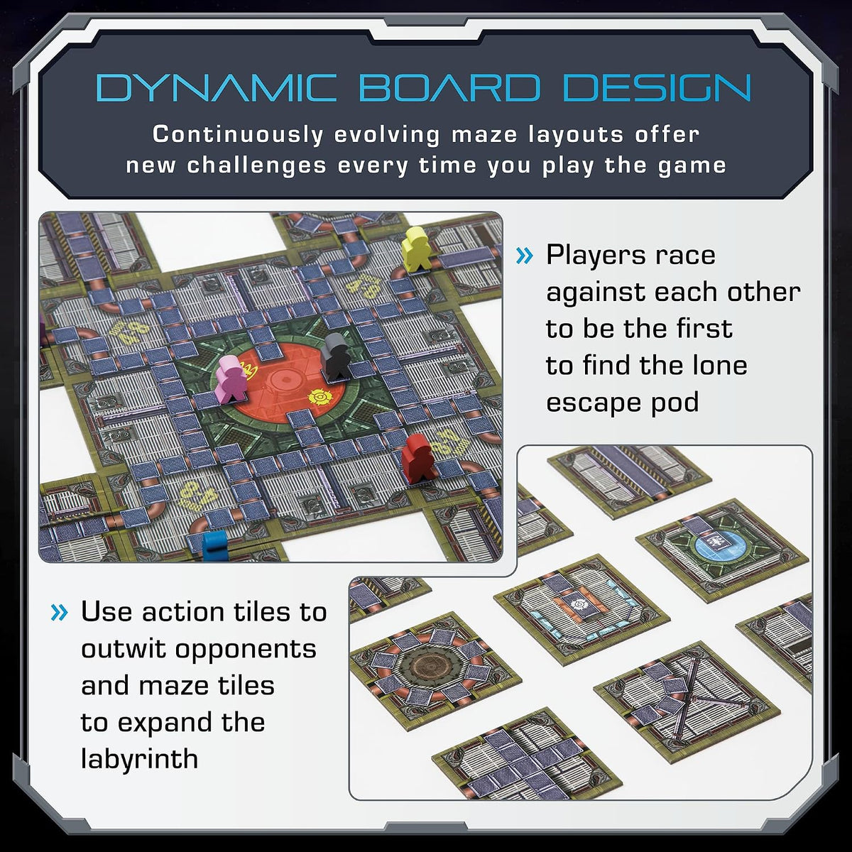 Juego de mesa sin escape, juego de mesa de estrategia para adultos, familia, fiesta, juego de laberinto de traidor de sabotaje espacial estratégico único con azulejos, diversión para niños, adolescentes, adultos, de 2 a 8 jugadores