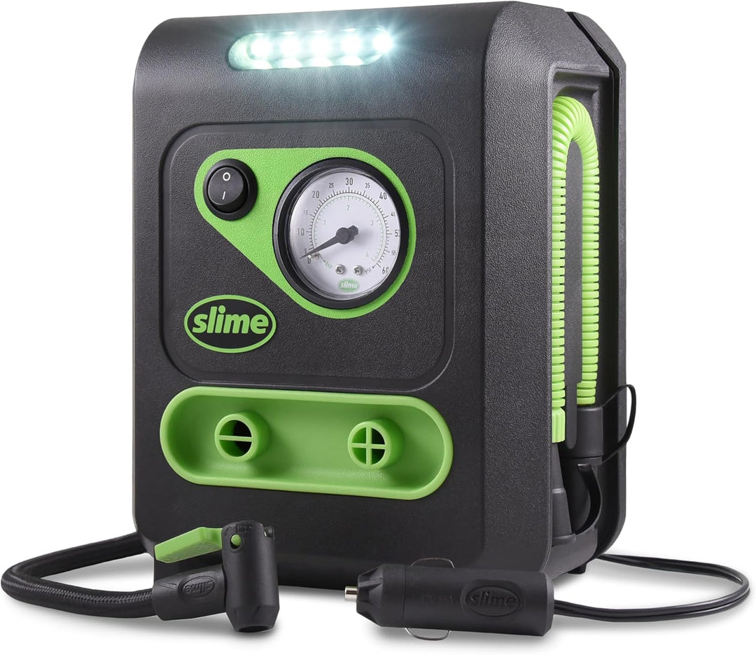Inflador de llanta\/bomba dual 12V Slime 40034 para usos múltiples