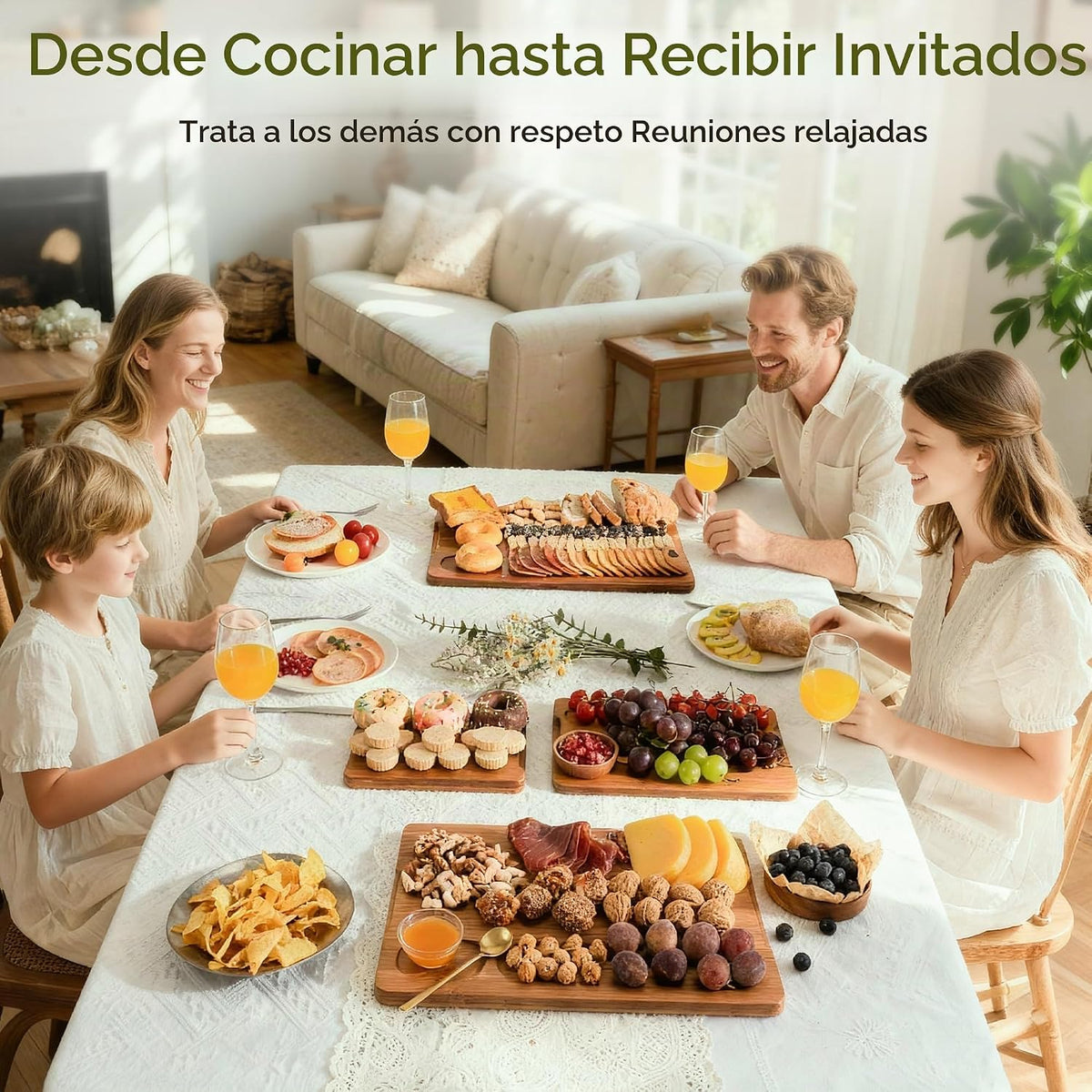 Astercook Tablas de cortar de bambú carbonizado profundo para cocina
