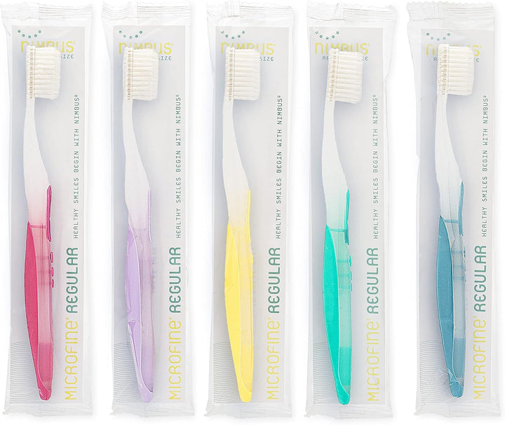 NIMBUS Cepillos de dientes extra suaves (cabeza regular), diseño pe...