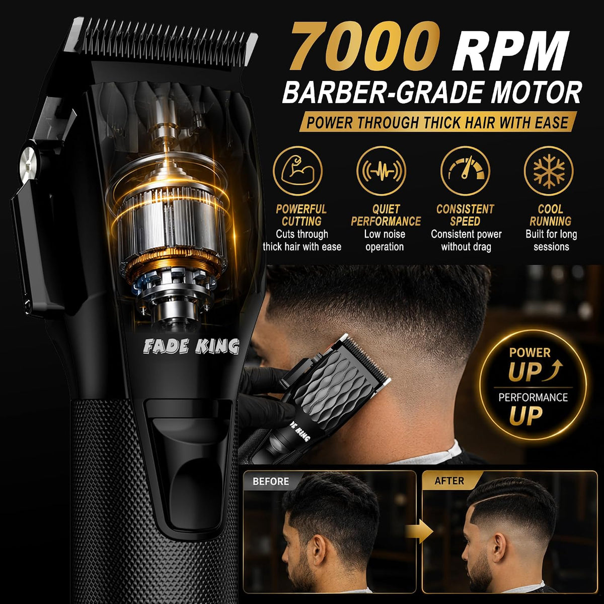 FADEKING Cortadora de pelo profesional para hombres, kit de recortadora y
