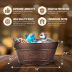 BREKX Contenedor para Juguetes y Alimentos de Mascotas en Metal Cobre con Asas, Indestructible