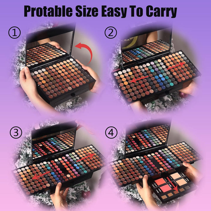 Kits completos de maquillaje para mujer, 190 colores, maquillaje co...