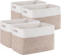 Paquete de 4 cestas de almacenamiento para organizar, cestas tejidas para estantes, perfectas para juguetes, libros, toallas y ropa, cestas de regalo duraderas, almacenamiento de juguetes