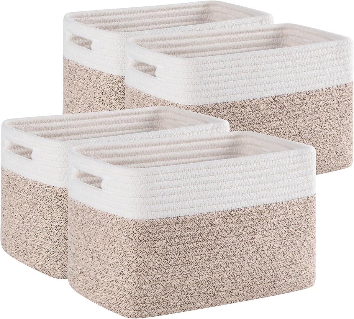 Paquete de 4 cestas de almacenamiento para organizar, cestas tejidas para estantes, perfectas para juguetes, libros, toallas y ropa, cestas de regalo duraderas, almacenamiento de juguetes
