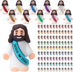 Bememo 10 piezas de mini figuras de Jesús de goma con banda de Love You, populares